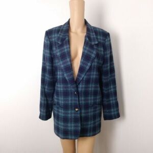 Vintage Alfred Dunner Wool Plaid Blazer - Size 12